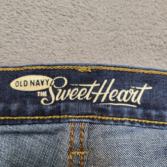 Old Navy Jeans Womans 10 Blue Sweetheart Boot Cut Distressed Stretch - Picture 4 of 13